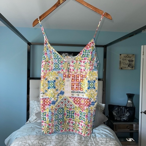 NEW NEVER FULLY DRESSED Dolce Gabbana Majorca Print Paola Tile Print Camisole 4 - Picture 2 of 8